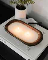 Hand Carved Wooden Candle - Lone Fox