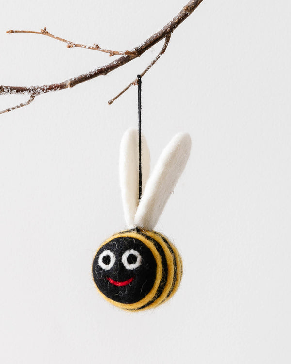 Hand Felted Bumblebee Ornament - Lone Fox