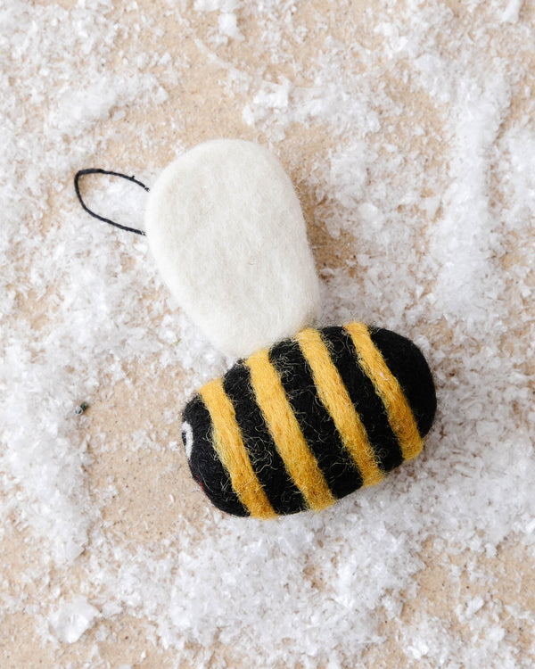 Hand Felted Bumblebee Ornament - Lone Fox