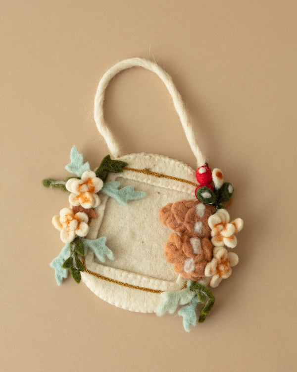 Hand Felted Photo Frame Ornaments - Lone Fox