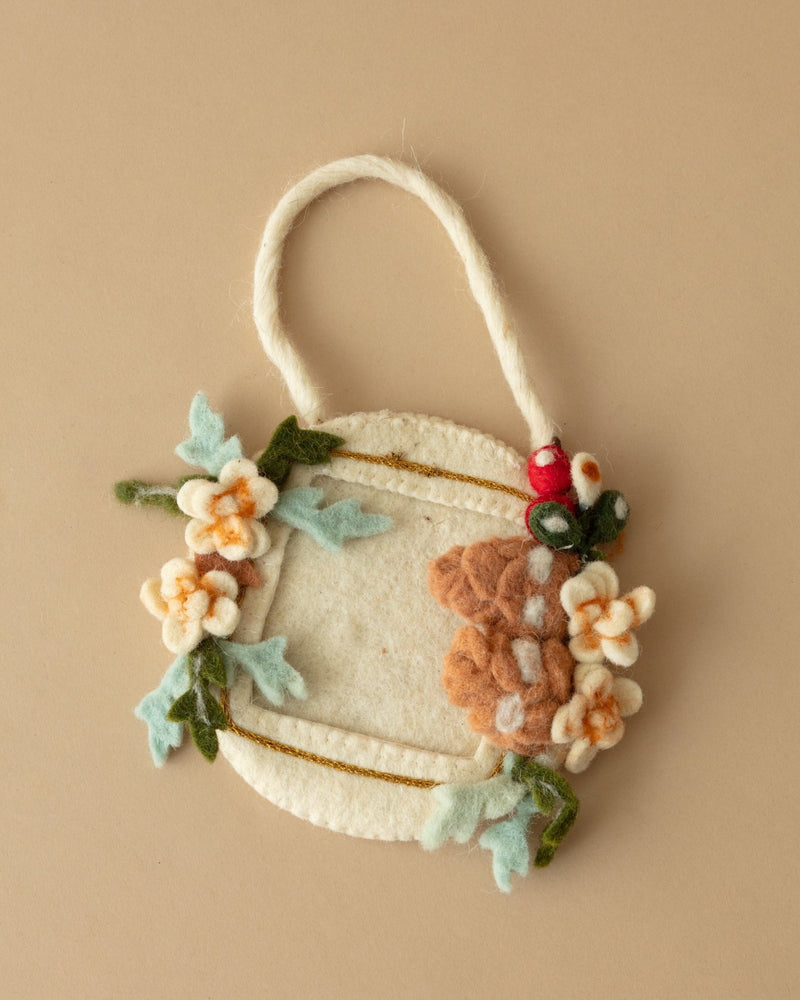 Hand Felted Photo Frame Ornaments - Lone Fox