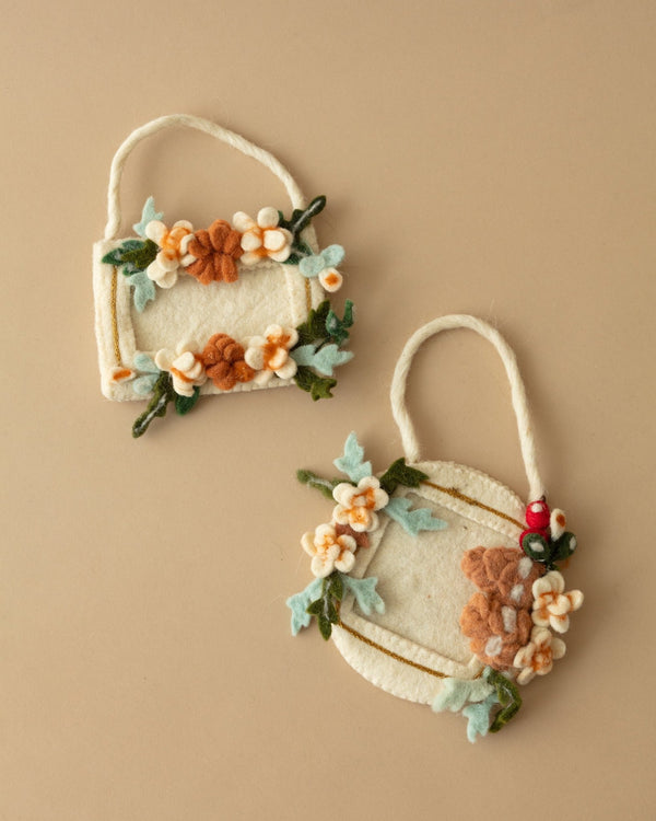 Hand Felted Photo Frame Ornaments - Lone Fox