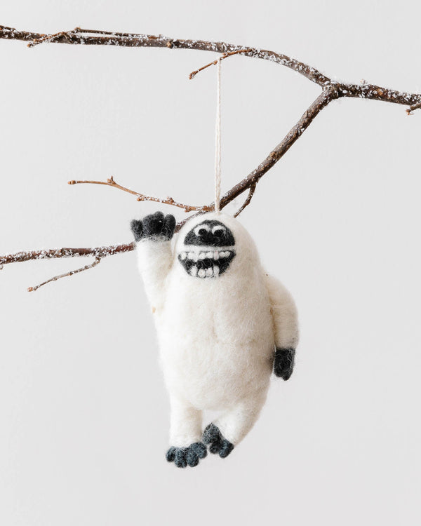 Hand Felted Yeti Ornament - Lone Fox