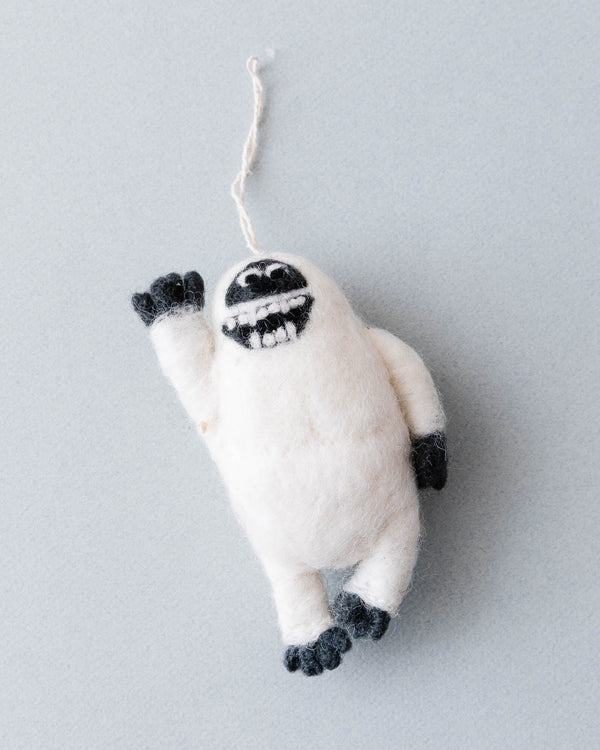 Hand Felted Yeti Ornament - Lone Fox