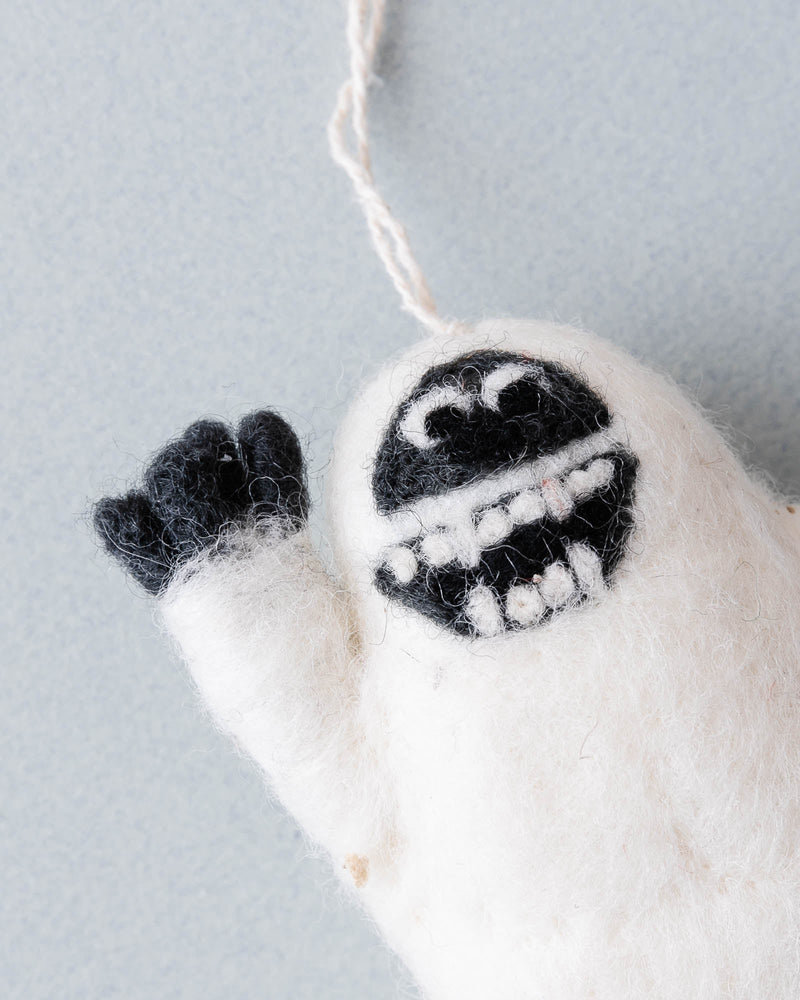 Hand Felted Yeti Ornament - Lone Fox