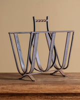 Hand-Forged Iron Magazine Rack, Netherlands, 1950s - Lone Fox