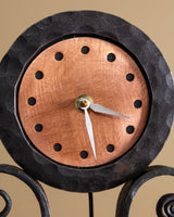 Hand Forged Iron Mantle Clock - Lone Fox