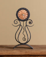 Hand Forged Iron Mantle Clock - Lone Fox