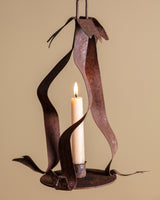 Hand-Forged Metal Ribbon Hanging Candle Holder - Lone Fox