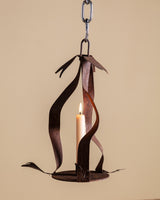 Hand-Forged Metal Ribbon Hanging Candle Holder - Lone Fox