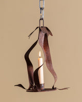 Hand-Forged Metal Ribbon Hanging Candle Holder - Lone Fox