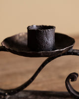 Hand-Forged Scrollwork Iron Candle Holder, Italy, Early 20th Century - Lone Fox