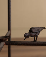 Hand Forged Steel Pedestal w/ Birds, Manner of Giacometti, 1970's - Lone Fox