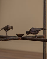 Hand Forged Steel Pedestal w/ Birds, Manner of Giacometti, 1970's - Lone Fox