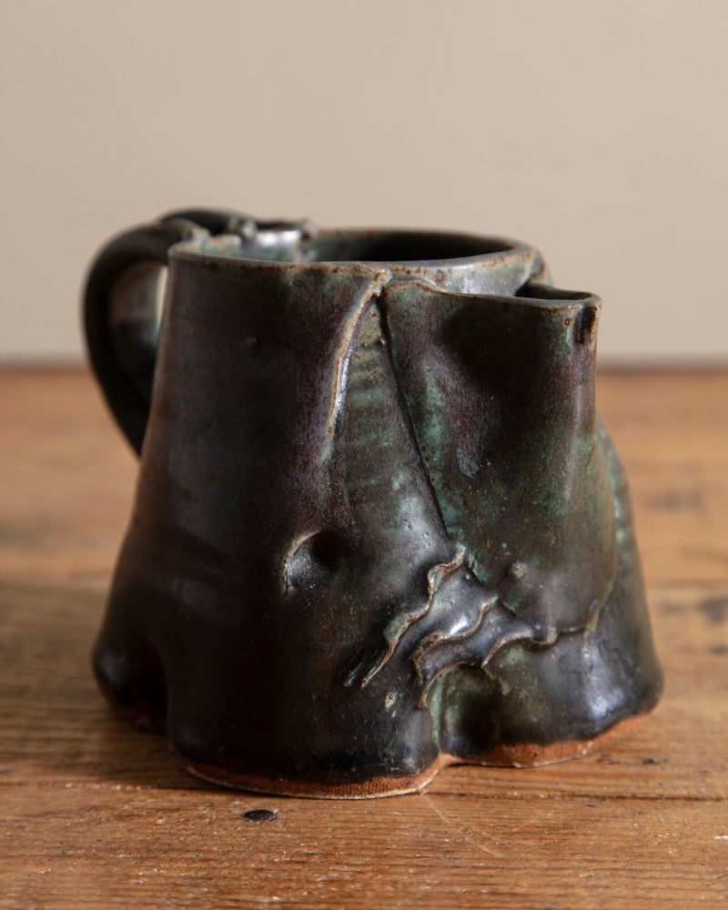 Hand Formed Abstract Studio Creamer, Signed - Lone Fox