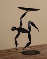 Hand Formed Iron Balancing Man Candle Holder - Lone Fox