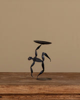 Hand Formed Iron Balancing Man Candle Holder - Lone Fox