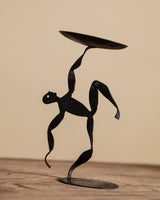 Hand Formed Iron Balancing Man Candle Holder - Lone Fox