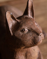Hand Formed Terracotta Cat Sculpture, Mexico, 1960's - Lone Fox