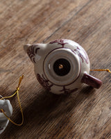 Hand Painted Ceramic Teapot & Teacup Ornaments (Set of 2) - Lone Fox