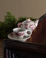 Hand Painted Ceramic Teapot & Teacup Ornaments (Set of 2) - Lone Fox