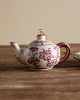 Hand Painted Ceramic Teapot & Teacup Ornaments (Set of 2) - Lone Fox