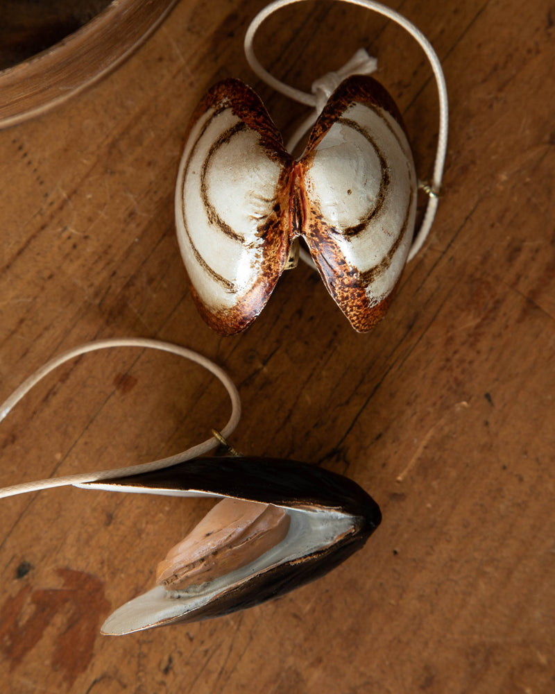 Hand - Painted Clam Ornaments - Lone Fox