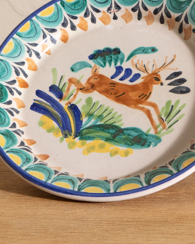 Hand Painted Deer Plate, Mexico - Lone Fox
