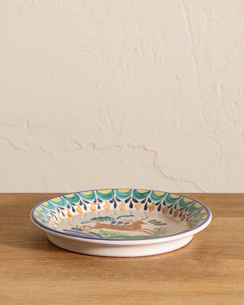 Hand Painted Deer Plate, Mexico - Lone Fox