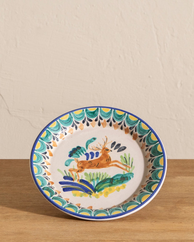 Hand Painted Deer Plate, Mexico - Lone Fox