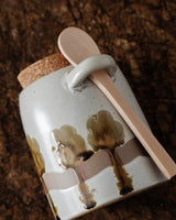Hand - Painted Faye Lidded Jar w/ Spoon - Lone Fox