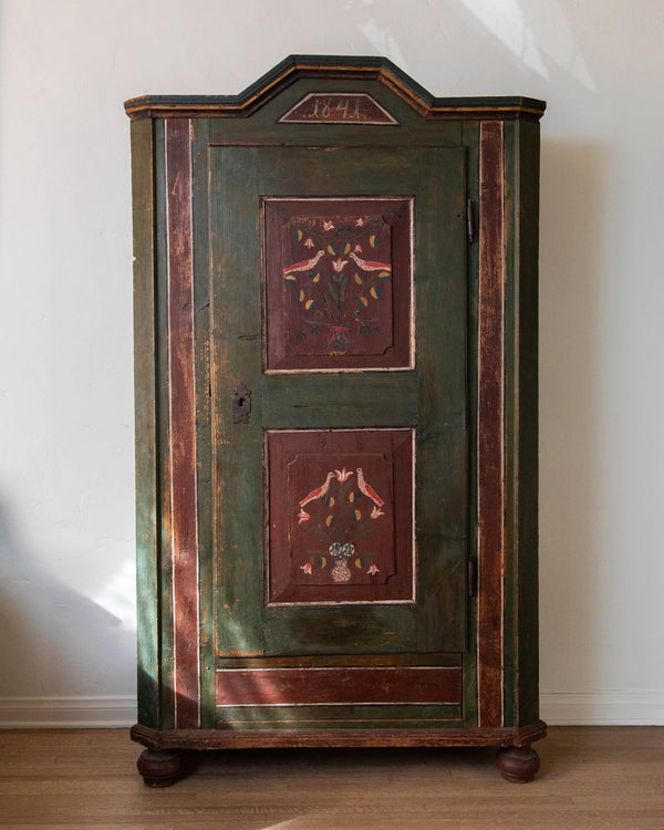 Hand Painted Folk Art Armoire from 1841 - Lone Fox