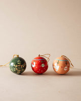 Hand - Painted Folk Paper Mache Ornaments - Lone Fox