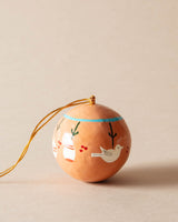 Hand - Painted Folk Paper Mache Ornaments - Lone Fox