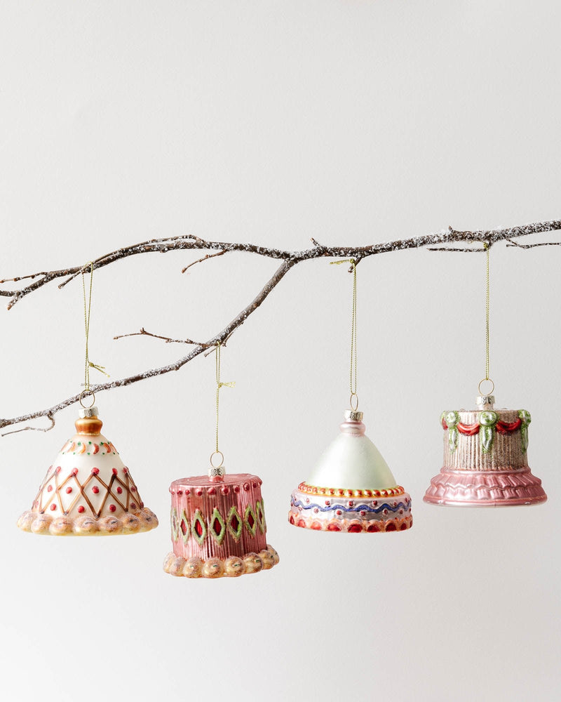 Hand Painted Glass Cake Ornaments - Lone Fox