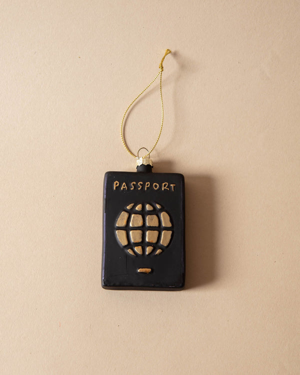 Hand - Painted Glass Passport Ornament - Lone Fox