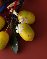 Hand - Painted Metal Toleware Lemon Bunch Ornament - Lone Fox