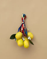 Hand - Painted Metal Toleware Lemon Bunch Ornament - Lone Fox