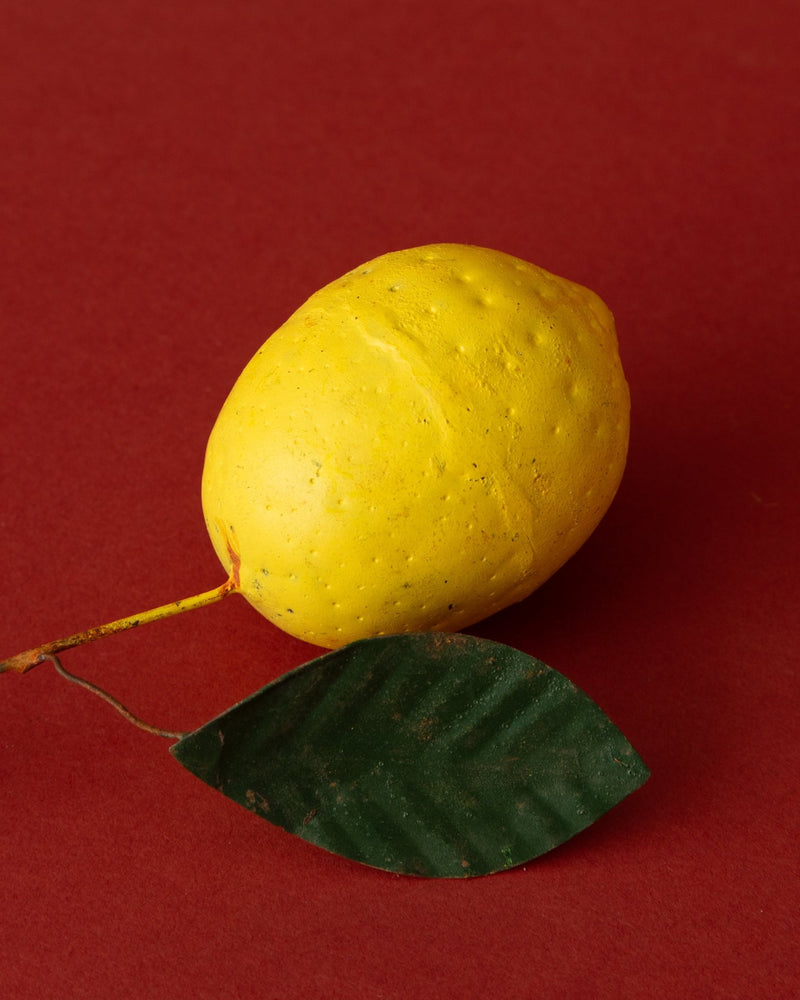 Hand - Painted Metal Toleware Lemon Ornament - Lone Fox