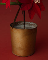 Hand - Painted Metal Toleware Poinsettia Taper Holder - Lone Fox