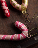 Hand Painted Paper Mache Candy Cane Ornaments (Set of 6) - Lone Fox