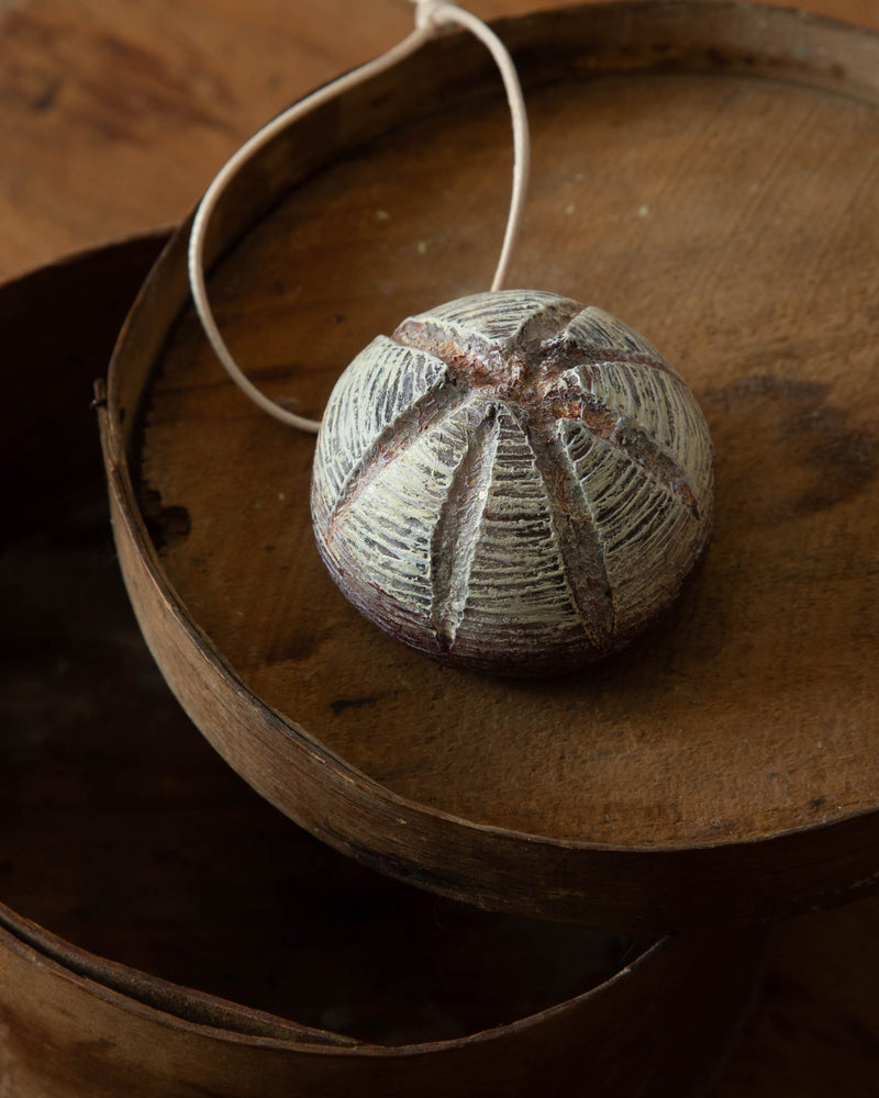 Hand - Painted Sourdough Bread Loaf Ornament - Lone Fox