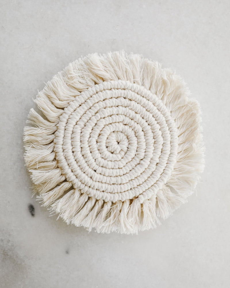 Hand Woven Macrame Coasters - Lone Fox