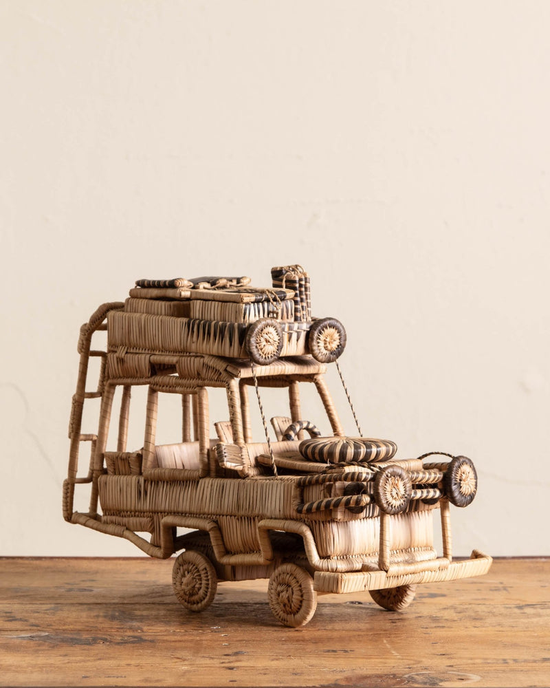 Hand Woven Rattan & Paper Cord Land Rover, Africa - Lone Fox