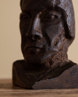 Handcarved Wooden Portrait Bust, Africa, 1960's - Lone Fox