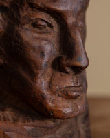 Handcarved Wooden Portrait Bust, Africa, 1960's - Lone Fox