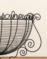 Handcrafted Wirework Black Pedestal Bowl - Lone Fox