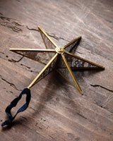 Handmade Antique Glass & Brass Star Ornament - Lone Fox