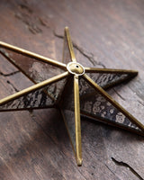 Handmade Antique Glass & Brass Star Ornament - Lone Fox