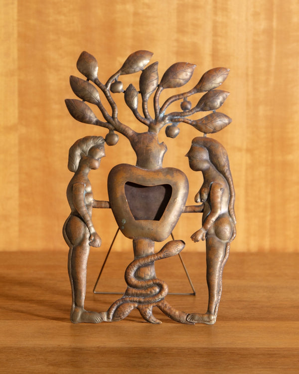 Handmade Copper Adam + Eve Picture Frame, Signed - Lone Fox